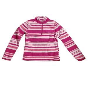 Dreamstar Sport Soft Cozy Pink Stripe Fleece Pullover Girls Size Medium 10-12